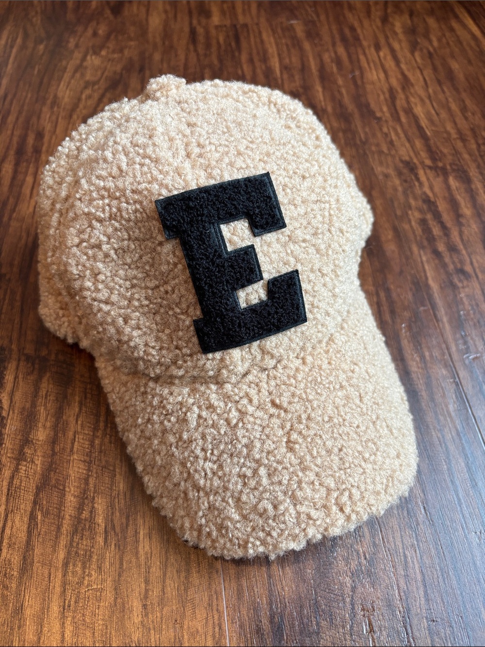 Women’s Teddy Bear Baseball Cap with Black 'E' Patch